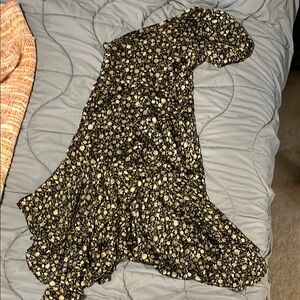 Astr Black and Cream Asymmetrical Dress